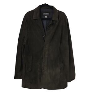 Banana Republic Mens Vintage Y2K Brown Suede Leather Jacket Size Large